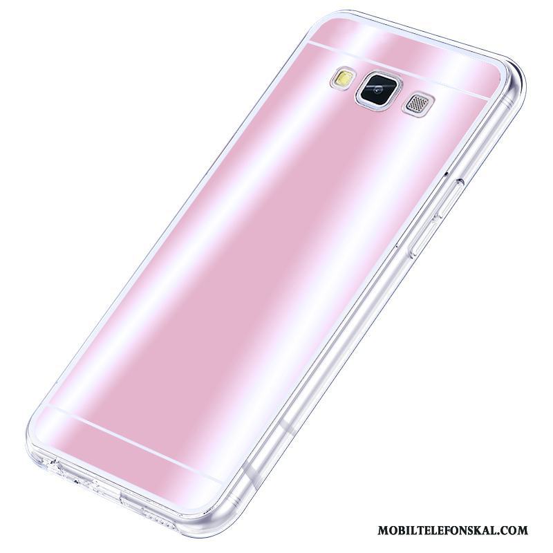Samsung Galaxy A7 2015 Skal Silikon Spegel Fodral Fallskydd Mjuk Stjärna Rosa