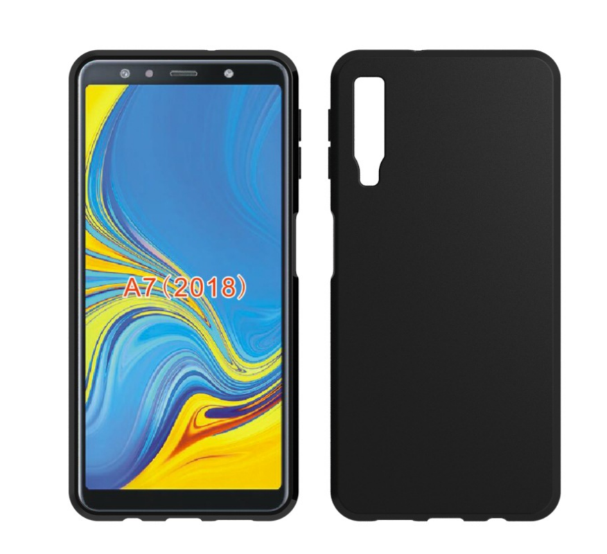 Samsung Galaxy A7 2018 Mobil Telefon Fodral Skal Telefon Svart Stjärna