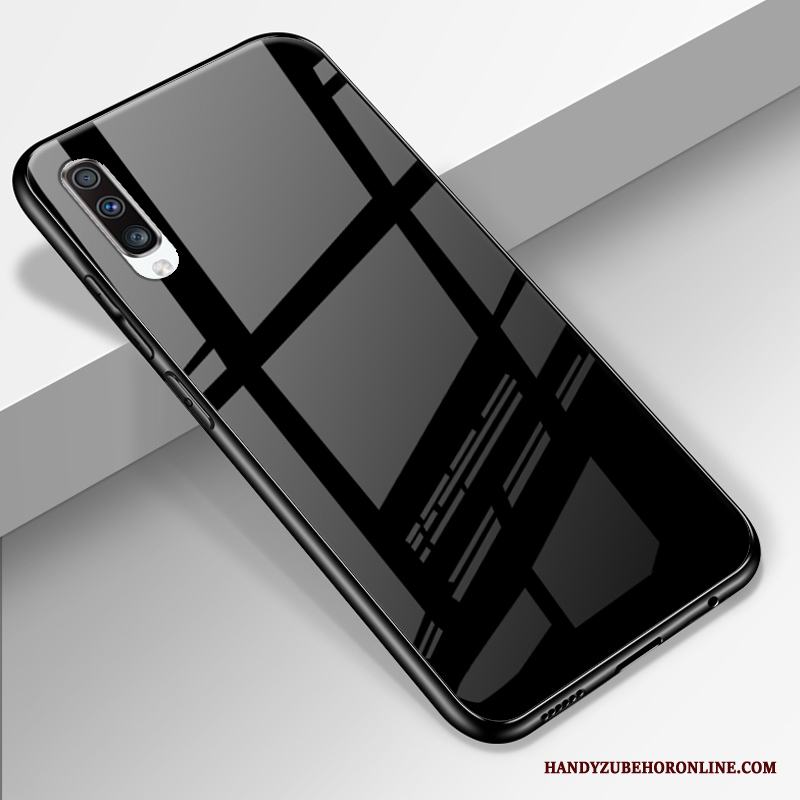Samsung Galaxy A70 Skal Glas Hård Personlighet Solid Färg Skydd Mjuk