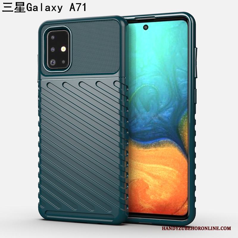 Samsung Galaxy A71 Skal Silikon Trend Varumärke Kreativa Tre Försvar Personlighet Mjuk Högt Utbud