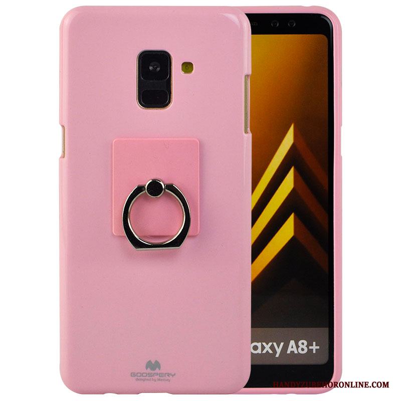 Samsung Galaxy A8 2018 Fodral Rosa Skydd Silikon Stjärna All Inclusive Skal Telefon