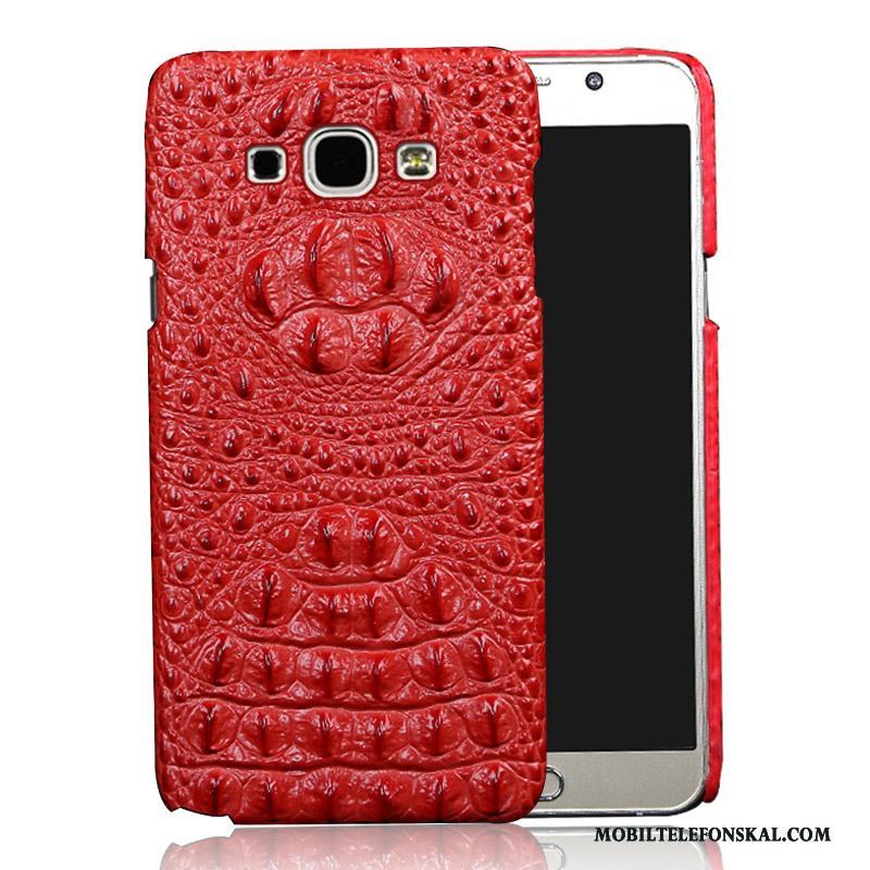 Samsung Galaxy A8 Röd Skal Fodral Bakre Omslag Skydd Läder Mobil Telefon