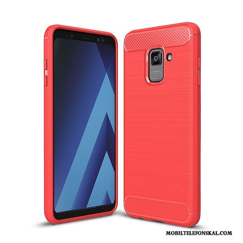 Samsung Galaxy A8+ Röd Skydd Stjärna Fodral Mjuk Skal All Inclusive
