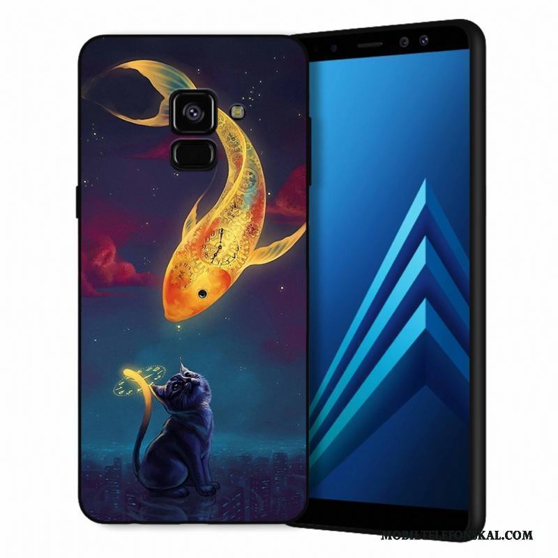 Samsung Galaxy A8+ Skal Telefon Blå Fodral Fallskydd Vind All Inclusive Mjuk