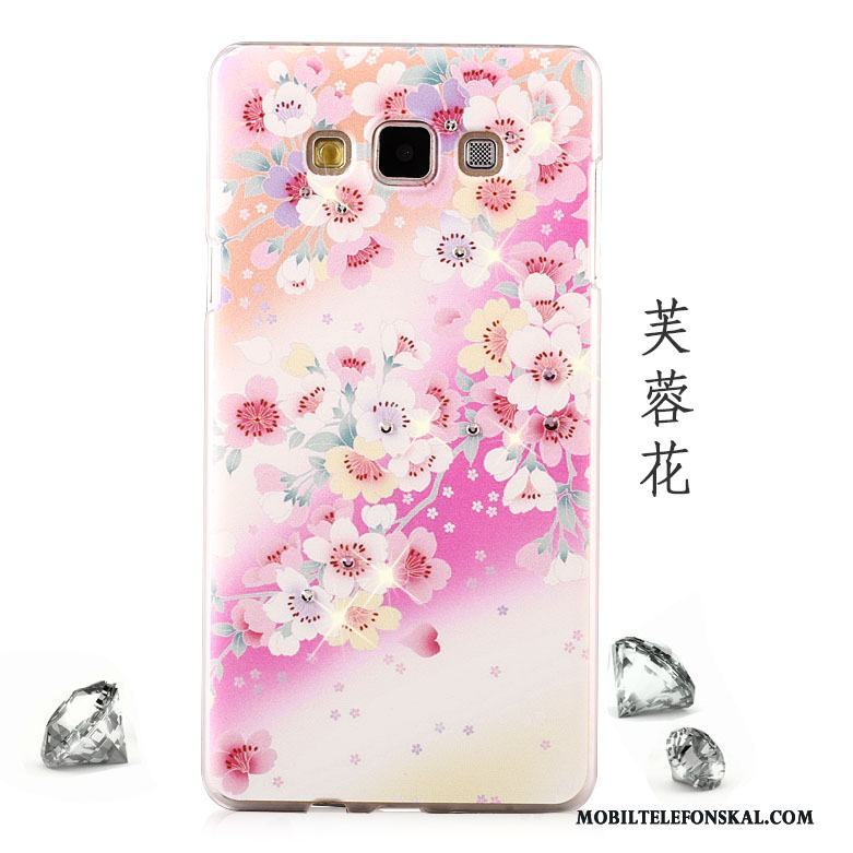 Samsung Galaxy A8 Skal Telefon Hård Strass Rosa Fodral Ljus Mesh