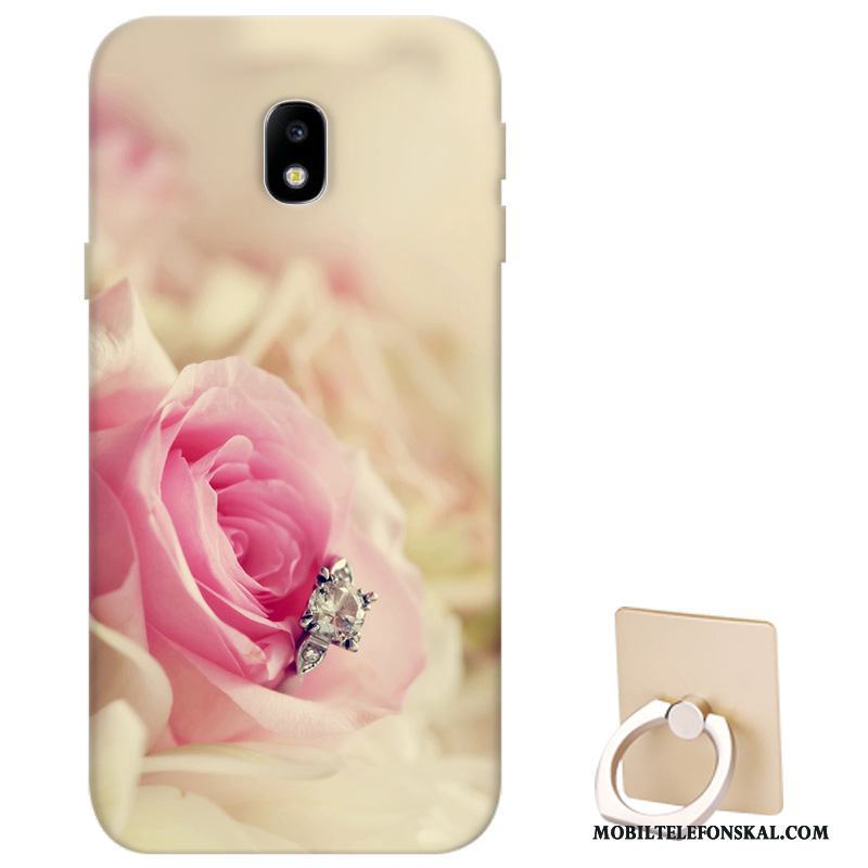 Samsung Galaxy J3 2017 Stjärna Transparent Rosa Anpassa Mjuk Blommor Skal