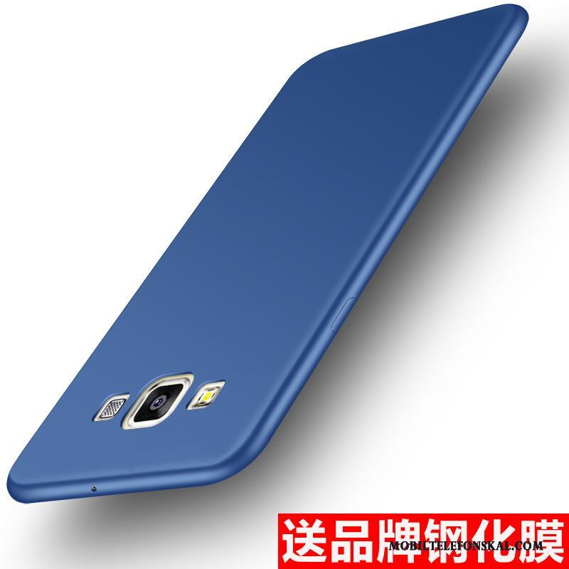 Samsung Galaxy J5 2015 Skydd Blå Mjuk Nubuck Skal Telefon Fodral Silikon