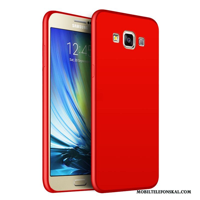 Samsung Galaxy J5 2016 Skal Röd Slim Silikon Fodral Stjärna Mjuk Fallskydd
