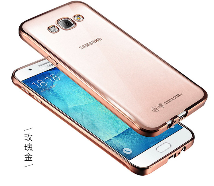 Samsung Galaxy J5 2016 Skydd Skal Telefon Transparent Stjärna Rosa Guld Tunn Plating