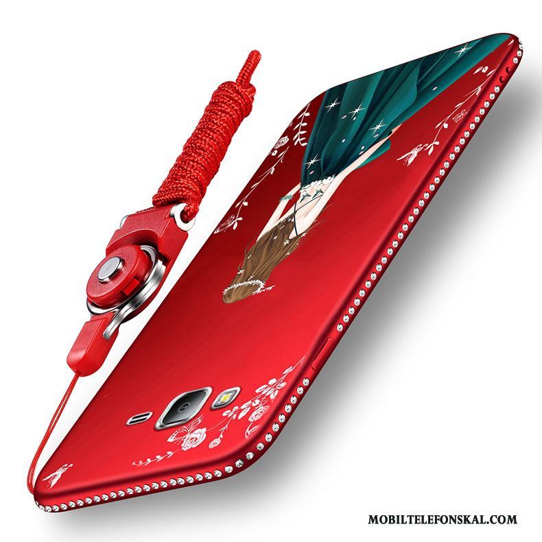 Samsung Galaxy J7 2015 All Inclusive Skydd Stjärna Mjuk Röd Skal Telefon Fallskydd