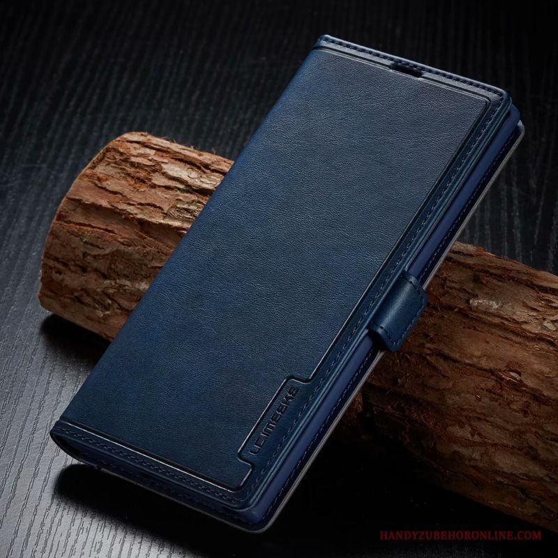 Samsung Galaxy Note 10 Blå Stjärna Business Skal Telefon Täcka Trend Läderfodral