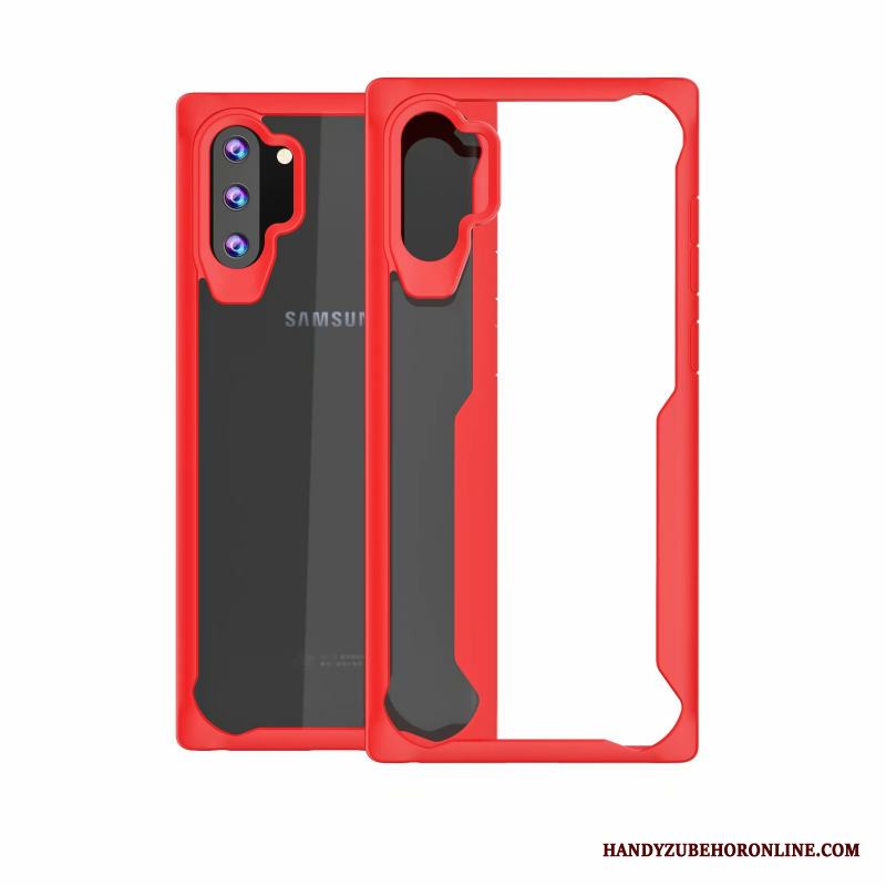 Samsung Galaxy Note 10+ Fallskydd Stjärna Skal Telefon Fodral Röd