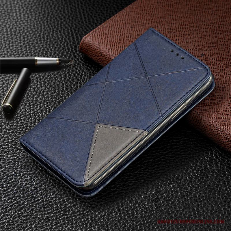 Samsung Galaxy Note 10 Lite Skydd Fodral Skal Täcka Blå Stjärna Läderfodral