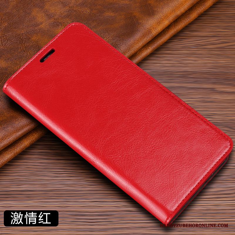 Samsung Galaxy Note 10 Lite Täcka Stjärna Röd Faldigt Cow Läderfodral Skal Telefon