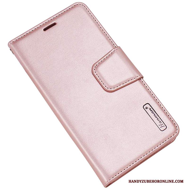 Samsung Galaxy Note 10+ Rosa Skal Telefon Läderfodral Äkta Läder Skydd Hängsmycken Plånbok