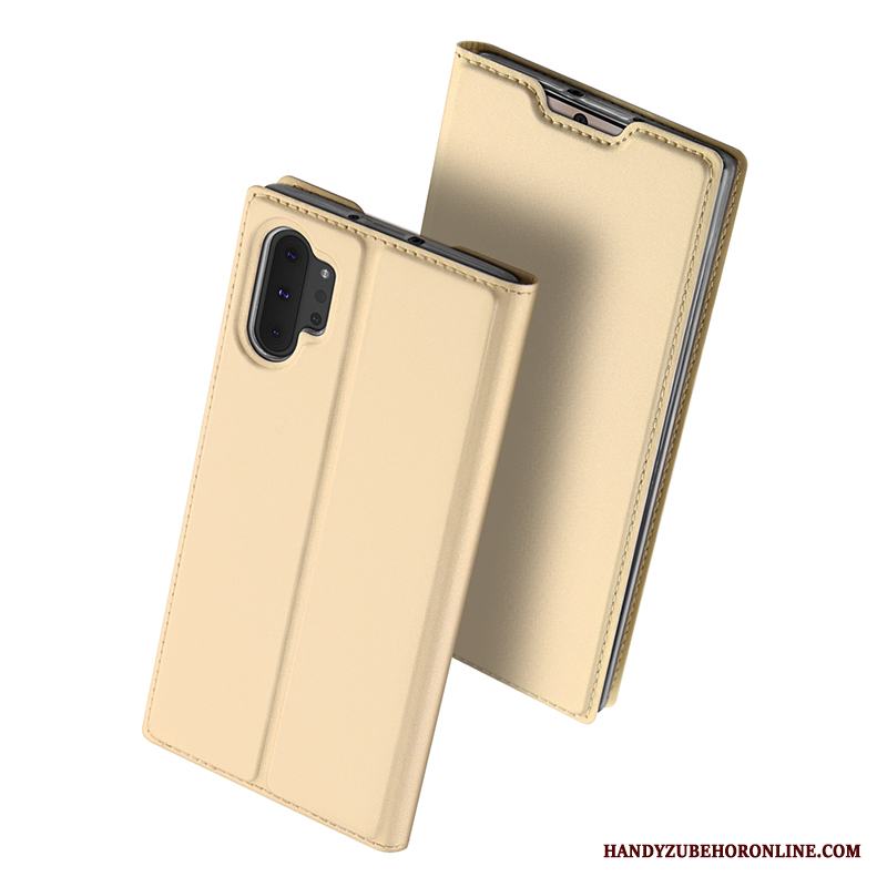 Samsung Galaxy Note 10+ Täcka Stjärna Guld Kort Skal Telefon Läderfodral