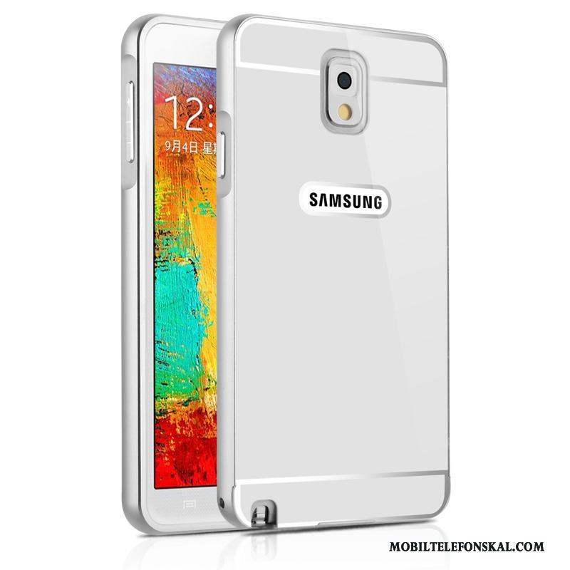 Samsung Galaxy Note 3 Fodral Skydd Skal Telefon Ny Bakre Omslag Silver Metall