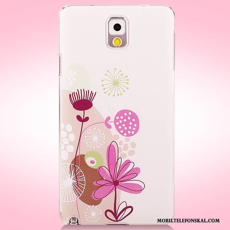Samsung Galaxy Note 3 Målade Blommor Nubuck Fodral Skal Mobil Telefon Skydd