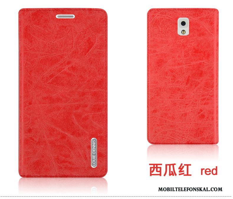 Samsung Galaxy Note 3 Skal Telefon Clamshell Tålig Mobil Telefon Skydd Röd Läderfodral