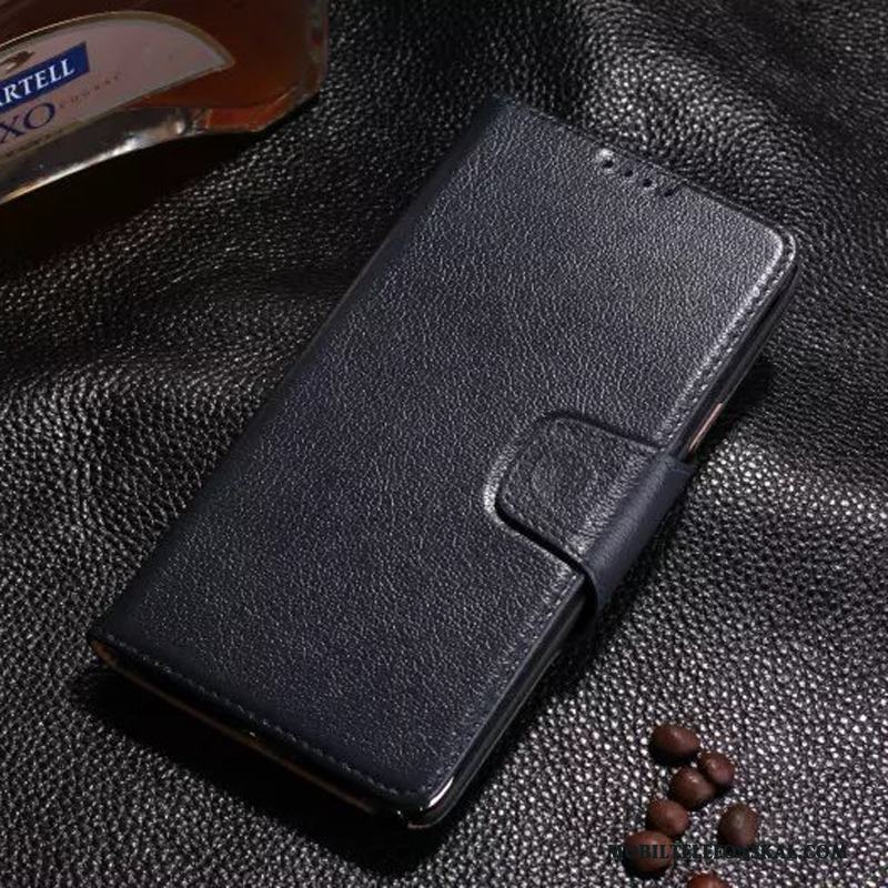 Samsung Galaxy Note 4 Fodral Mobil Telefon Skal Telefon Stjärna Äkta Läder Svart Läderfodral