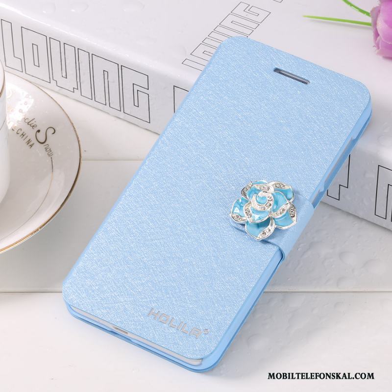 Samsung Galaxy Note 4 Läderfodral Blå Mobil Telefon Skal Stjärna Skydd Täcka