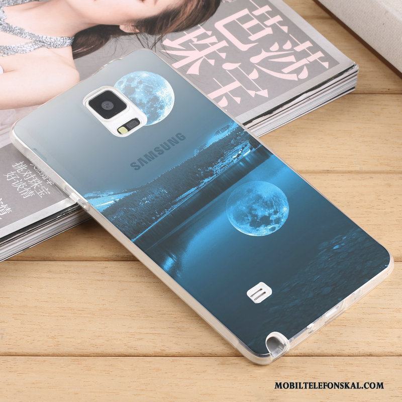 Samsung Galaxy Note 4 Mjuk Transparent Personlighet Silikon Blå Skal Telefon Stjärna