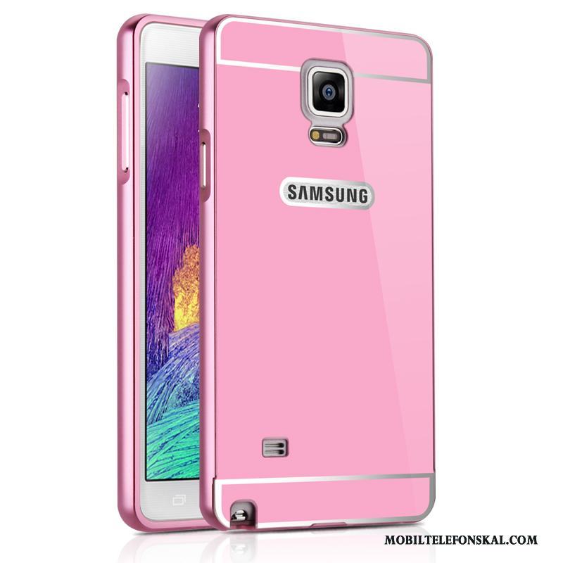 Samsung Galaxy Note 4 Rosa Fallskydd Skal Telefon Fodral Stjärna Metall Spegel