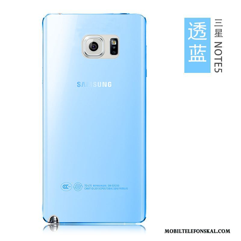 Samsung Galaxy Note 5 Fodral Blå Silikon Slim Mjuk Transparent Skal
