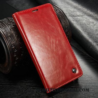 Samsung Galaxy Note 5 Röd Skal Skydd Täcka Mobil Telefon Kort Läderfodral