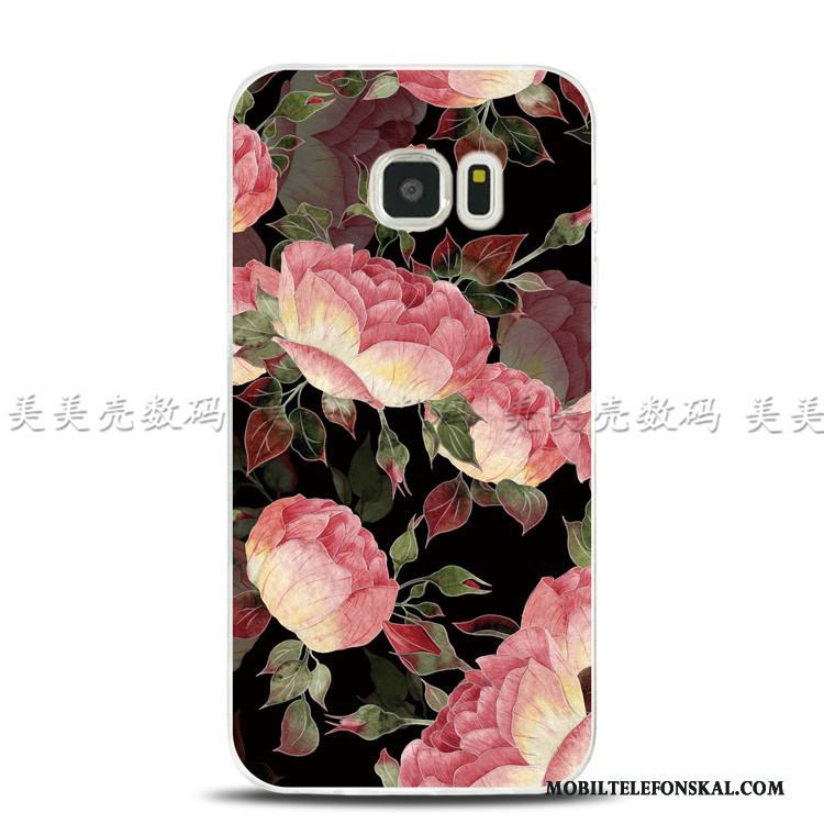 Samsung Galaxy Note 5 Skal Fodral Blommor Färg Lättnad Skydd Ring Mjuk