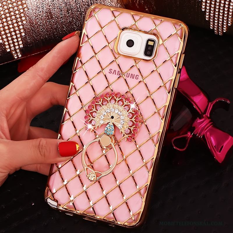 Samsung Galaxy Note 5 Skal Strass Rosa Guld Ring Stjärna Mobil Telefon Fodral Skydd