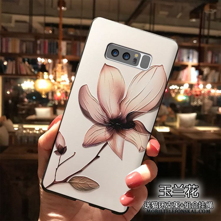 Samsung Galaxy Note 8 Hängsmycken Silikon Fodral Skal Telefon Trend Stjärna Blommor