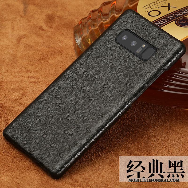 Samsung Galaxy Note 8 Kreativa Svart Enkel Skal Telefon Läderfodral Stjärna Röd