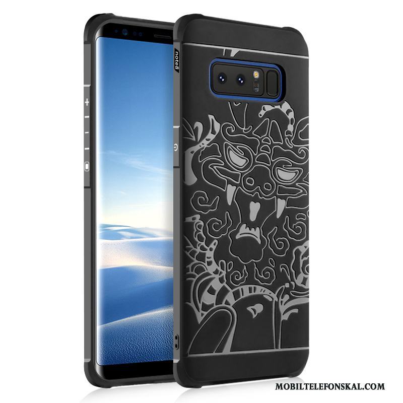 Samsung Galaxy Note 8 Skal Mjuk All Inclusive Stjärna Fallskydd Svart Fodral Silikon