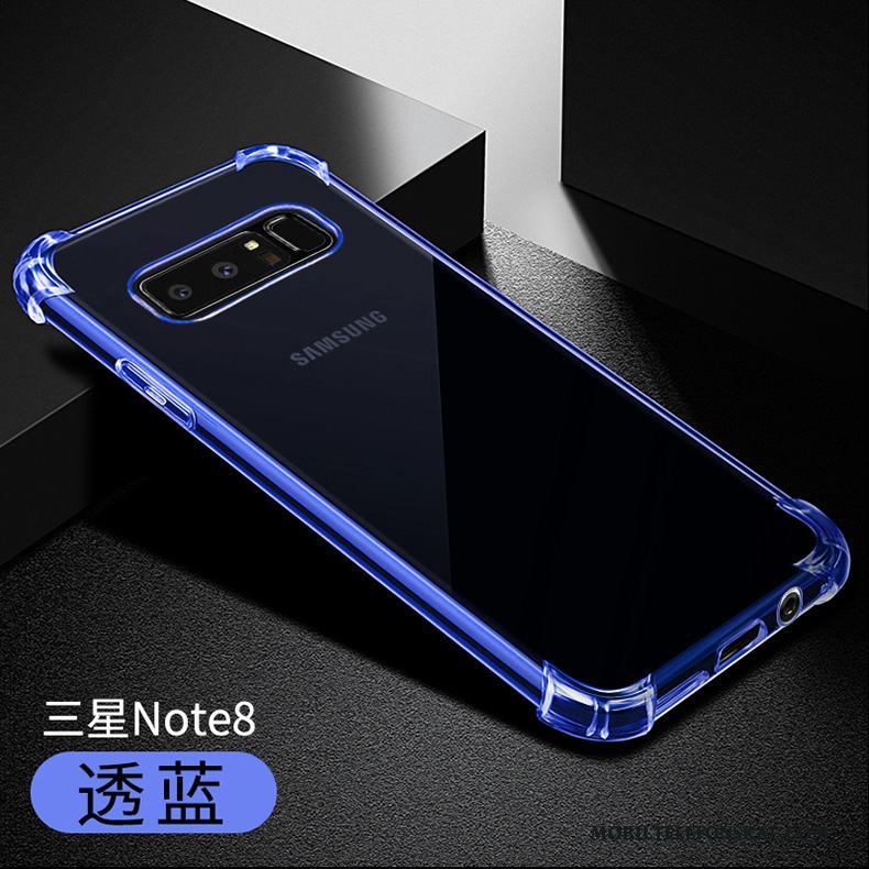 Samsung Galaxy Note 8 Skal Silikon Transparent Blå Slim Stjärna Fallskydd Mjuk