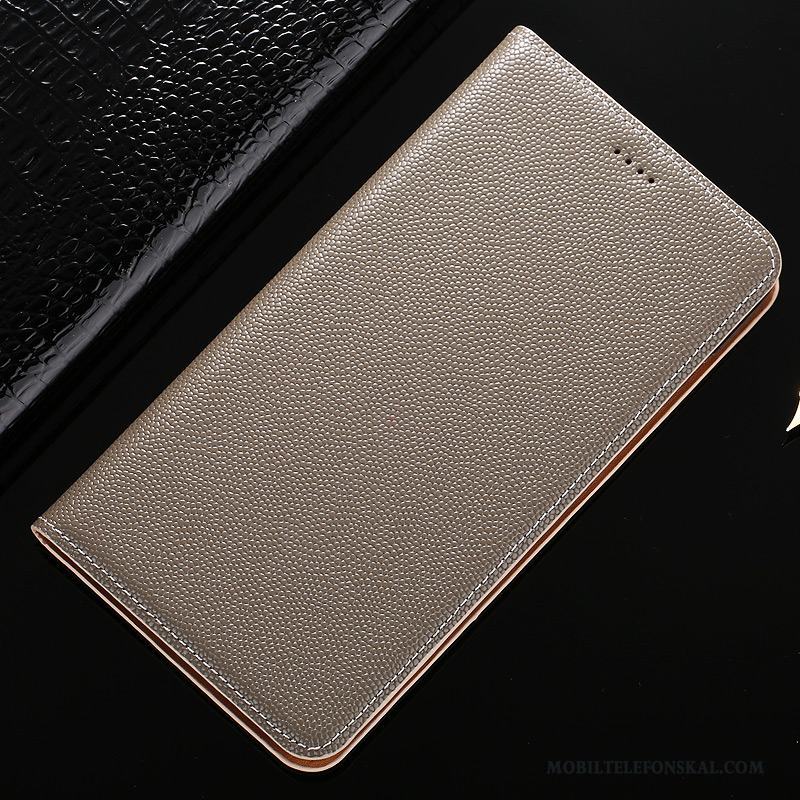 Samsung Galaxy Note 8 Skal Täcka Mönster Stjärna Skydd Äkta Läder Läderfodral Grå