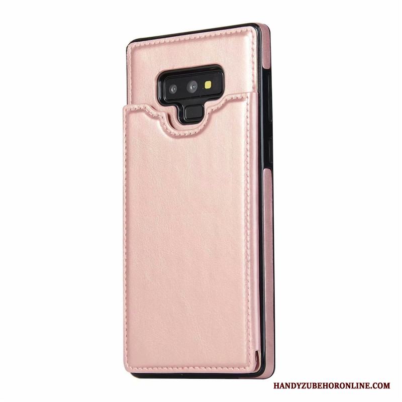 Samsung Galaxy Note 9 Rosa Guld Fodral Skal Telefon All Inclusive Skydd Stjärna Läderfodral