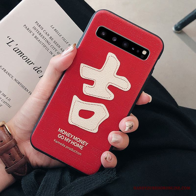 Samsung Galaxy S10 5g Röd Enkel Ny Skal Telefon Par Fodral Mjuk