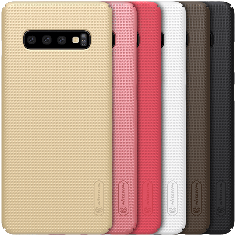 Samsung Galaxy S10+ Fallskydd Skal Rosa Guld Stjärna Nubuck Fodral