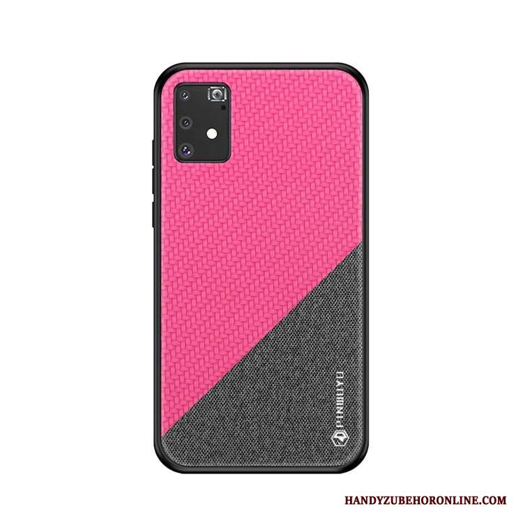 Samsung Galaxy S10 Lite Nubuck Skal Telefon Fallskydd Läderfodral Rosa Stjärna All Inclusive