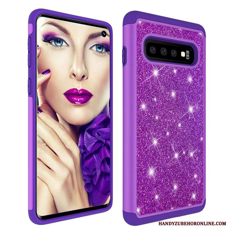 Samsung Galaxy S10+ Purpur Skydd Fodral All Inclusive Skal Pulver Läder