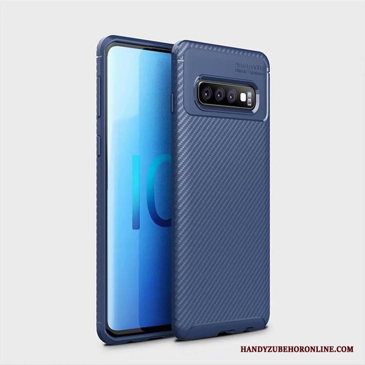 Samsung Galaxy S10 Skal Telefon Stjärna Skydd Nubuck Fallskydd Mönster Kostfiber