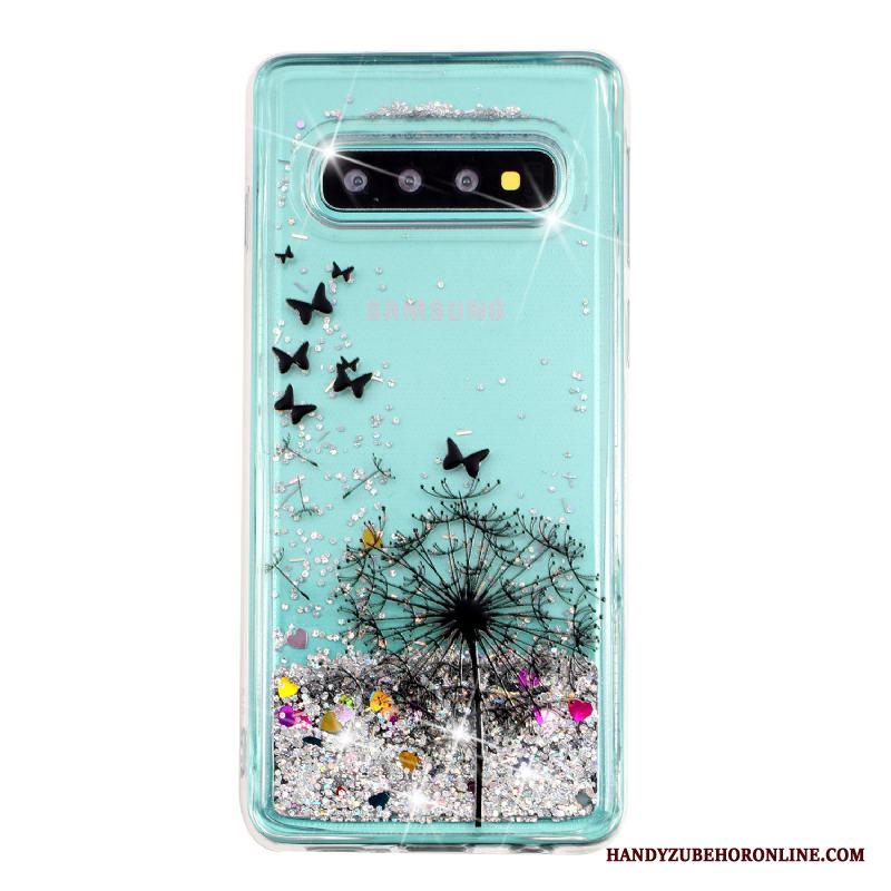 Samsung Galaxy S10+ Transparent Skydd Kvicksand Fodral Stjärna Skal Telefon