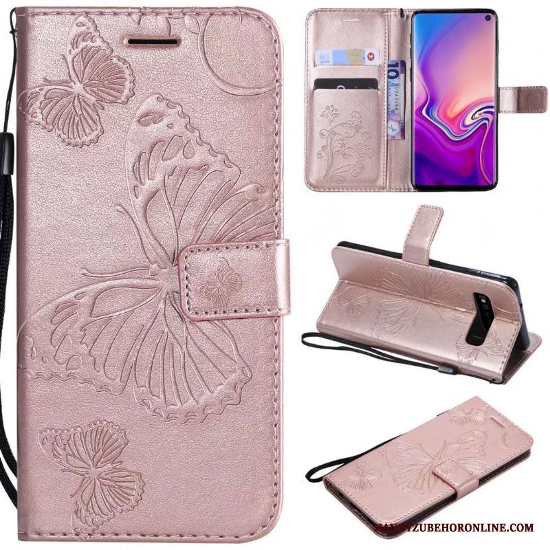 Samsung Galaxy S10e Fodral Skal Telefon Täcka Skydd Rosa Läderfodral Tecknat