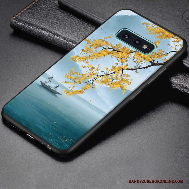 Samsung Galaxy S10e Kreativa Skal Telefon Fallskydd Tecknat Blå Mjuk Silikon