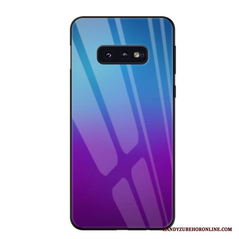 Samsung Galaxy S10e Solid Färg Glas Purpur Skal Telefon Fodral Anpassa Skydd