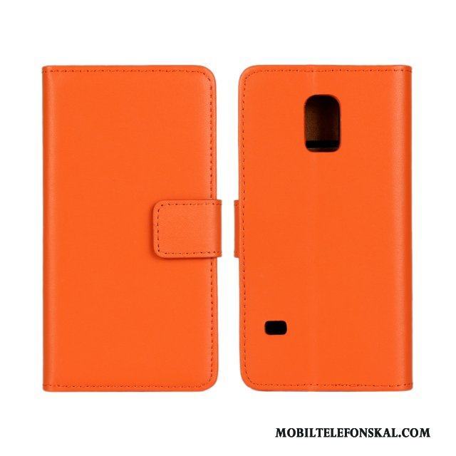 Samsung Galaxy S5 Fodral Läderfodral Skal Orange Telefon Skydd Stjärna