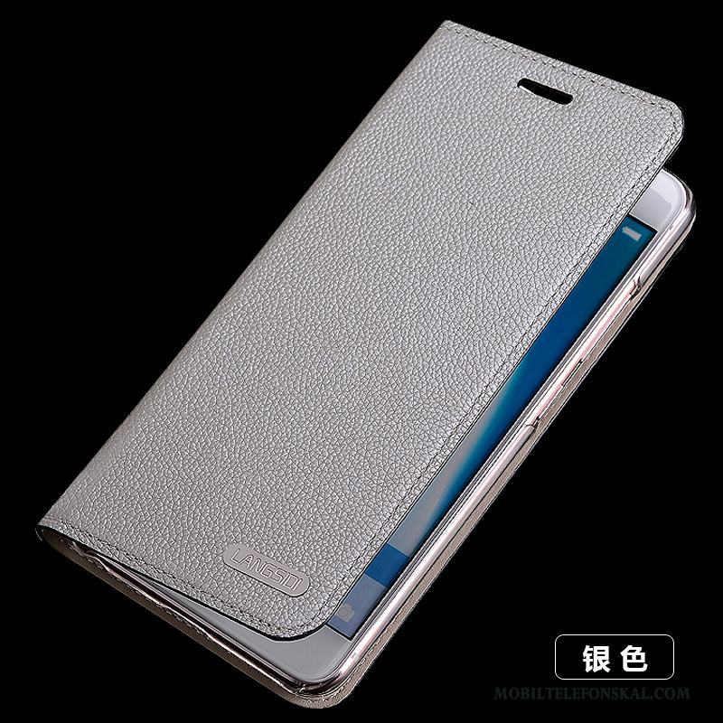 Samsung Galaxy S5 Täcka Skal Telefon Stjärna Fallskydd Silver Silikon Läderfodral