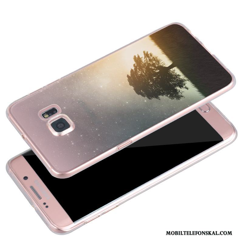 Samsung Galaxy S6 Edge Rosa Stjärna Fallskydd Skal Telefon All Inclusive Silikon Fodral