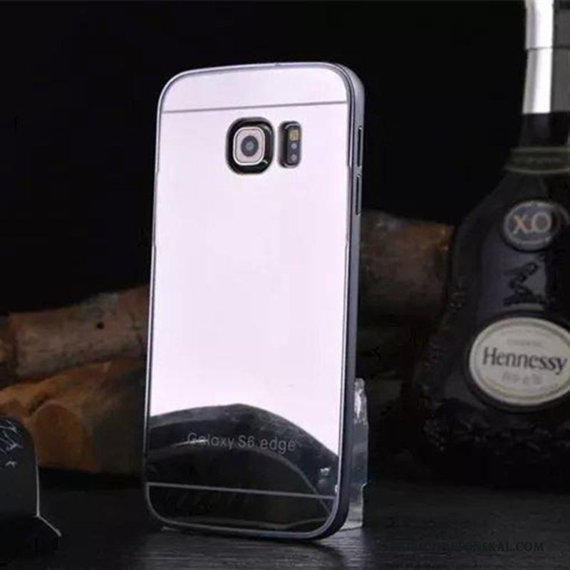 Samsung Galaxy S6 Edge Skal Telefon Metall Stjärna Silver Spegel Bakre Omslag All Inclusive